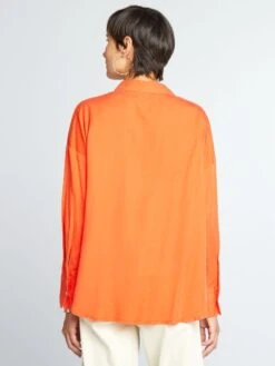 Camisa Lisa De Manga Larga - Naranja -Zalaris Tienda camisa lisa de manga larga naranja aee34 2 frb5