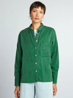 Camisa Lisa De Manga Larga - Verde -Zalaris Tienda camisa lisa de manga larga verde aee34 4 frb5