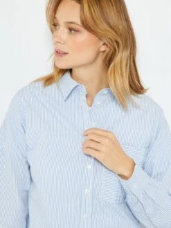 Camisa Lisa De Popelina - AZUL -Zalaris Tienda camisa lisa de popelina azul yz369 1 frb4