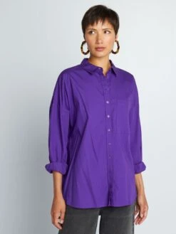 Camisa Lisa De Popelina - MORADO EL -Zalaris Tienda camisa lisa de popelina morado el yz369 14 frb5