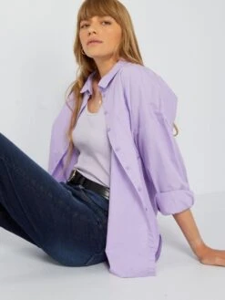 Camisa Lisa De Popelina - PURPURA