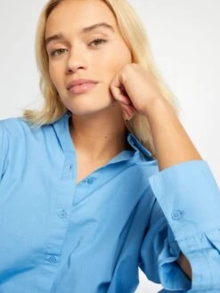 Camisa Oversize De Popelina - Azul -Zalaris Tienda camisa oversize de popelina azul aee08 7 frb5