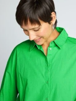Camisa Oversize De Popelina - Verde -Zalaris Tienda camisa oversize de popelina verde aee08 4 frb3