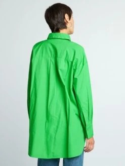 Camisa Oversize De Popelina - Verde -Zalaris Tienda camisa oversize de popelina verde aee08 4 frb4