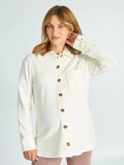 Camisa Premamá De Pana - BLANCO -Zalaris Tienda camisa premama de pana blanco ajq25 2 frb5