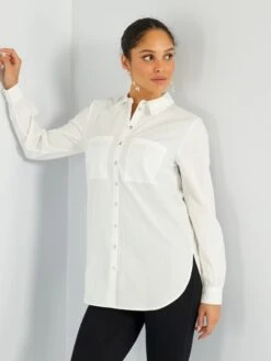 Camisa Recta De Popelina - YO_BLANCO -Zalaris Tienda camisa recta de popelina yoblanco aeb05 2 frb5