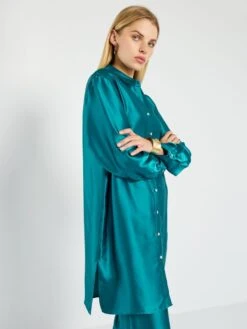 Camisa Satinada Tipo Mandala - AZUL -Zalaris Tienda camisa satinada tipo mandala azul aju44 2 frb3