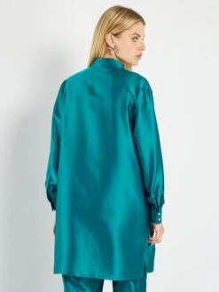 Camisa Satinada Tipo Mandala - AZUL -Zalaris Tienda camisa satinada tipo mandala azul aju44 2 frb4