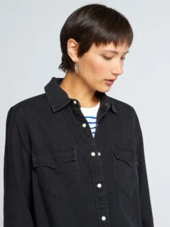 Camisa Vaquera - NEGRO_DENI -Zalaris Tienda camisa vaquera negrodeni aii52 1 frb3