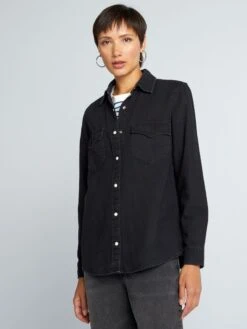 Camisa Vaquera - NEGRO_DENI -Zalaris Tienda camisa vaquera negrodeni aii52 1 frb4