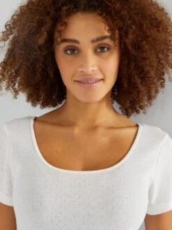 Camiseta Cálida Con Encaje 'Hekla Par Lemahieu' - Blanco -Zalaris Tienda camiseta calida con encaje hekla par lemahieu blanco zn697 1 frb3