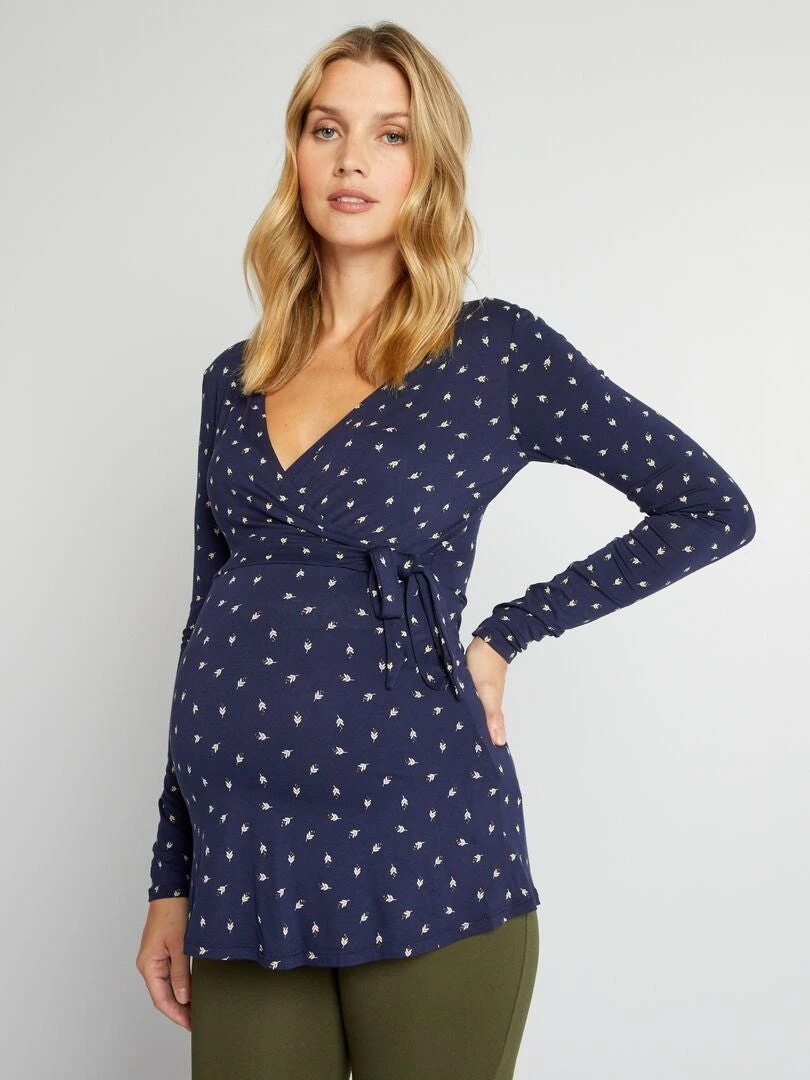 Camiseta Con Cuello Cruzado - FLOR DE IRIS 4 Camiseta Con Cuello Cruzado - FLOR DE IRIS - Imagen 2