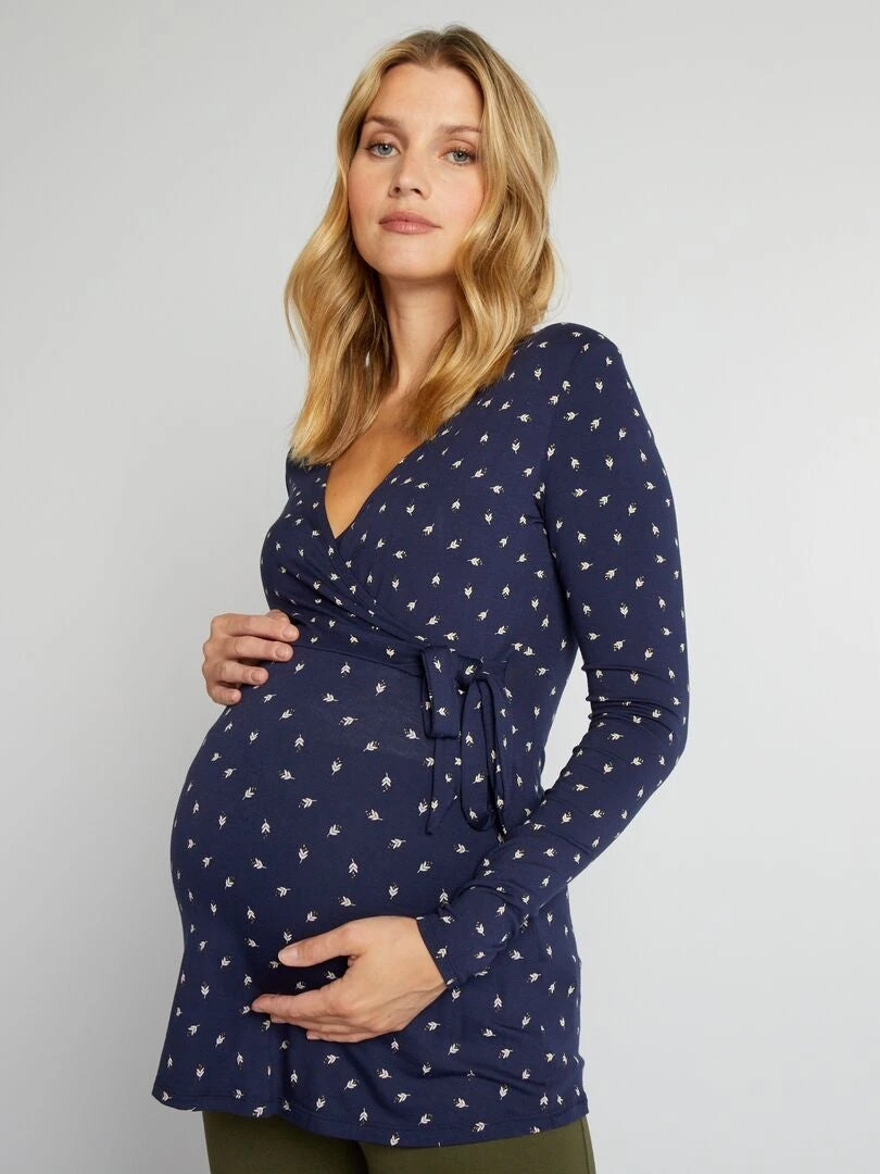 Camiseta Con Cuello Cruzado - FLOR DE IRIS 6 Camiseta Con Cuello Cruzado - FLOR DE IRIS - Imagen 4