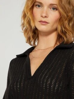 Camiseta Con Cuello De Polo - Negro -Zalaris Tienda camiseta con cuello de polo negro aev10 2 frb3