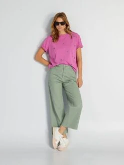 Camiseta Con Detalles - ROSA ÁCIDA -Zalaris Tienda camiseta con detalles rosa acida asm61 3 frb2