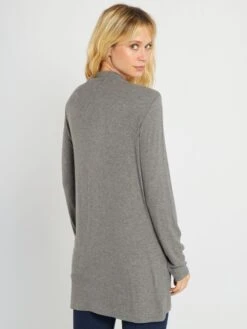 Camiseta De Canalé Con Cuello Chimenea - GRIS -Zalaris Tienda camiseta de canale con cuello chimenea gris zm138 2 frb4