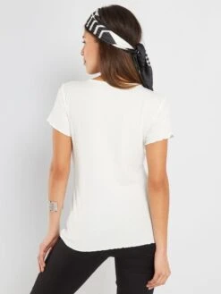 Camiseta De Canalé Premamá - Blanco -Zalaris Tienda camiseta de canale premama blanco zo392 6 frb3