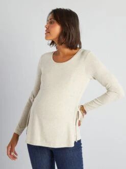 Camiseta De Lactancia - BEIGE -Zalaris Tienda camiseta de lactancia beige akv32 1 frb5