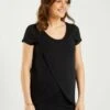 Camiseta De Lactancia Con Cuello Redondo - Negro -Zalaris Tienda camiseta de lactancia con cuello redondo negro ahw26 2 frb1