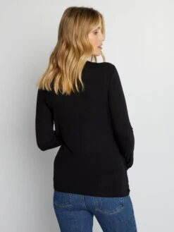 Camiseta De Lactancia Cruzada Por Delante - Negro -Zalaris Tienda camiseta de lactancia cruzada por delante negro ala81 2 frb2