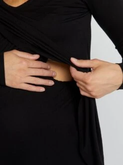 Camiseta De Lactancia Cruzada Por Delante - Negro -Zalaris Tienda camiseta de lactancia cruzada por delante negro ala81 2 frb3