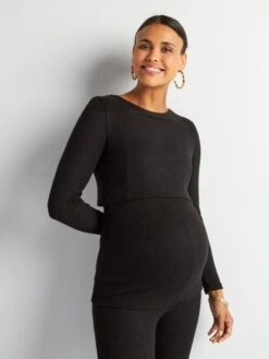 Camiseta De Lactancia De Canalé - Negro