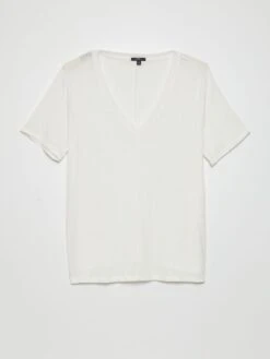 Camiseta De Lino - Blanco