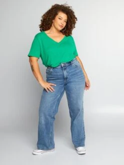 Camiseta De Lino - Verde Flúor