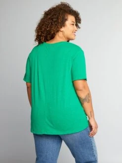 Camiseta De Lino - Verde Flúor -Zalaris Tienda camiseta de lino verde fluor zj419 4 frb3