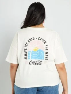 Camiseta De Manga Corta 'Coca-Cola' - Blanco -Zalaris Tienda camiseta de manga corta coca cola blanco ala97 1 frb3