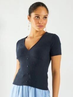 Camiseta De Manga Corta Con Botones De Fantasía - SKY_CAP