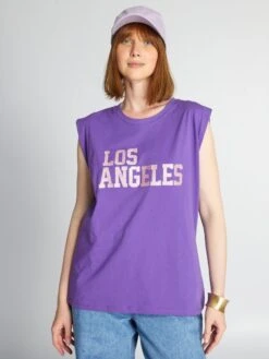 Camiseta De Manga Corta Con Estampado - PURPURA -Zalaris Tienda camiseta de manga corta con estampado purpura arp58 1 frb5