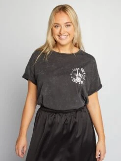 Camiseta De Manga Corta De Punto - AS GRIS