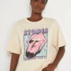 Camiseta De Manga Corta 'The Rolling Stones' - Beige