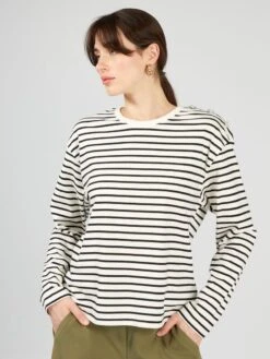 Camiseta De Manga Larga A Rayas - COCOBLACTR