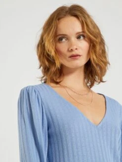 Camiseta De Manga Larga - AZUL -Zalaris Tienda camiseta de manga larga azul zq261 1 frb3