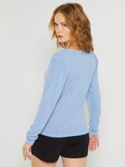 Camiseta De Manga Larga - AZUL -Zalaris Tienda camiseta de manga larga azul zq261 1 frb4