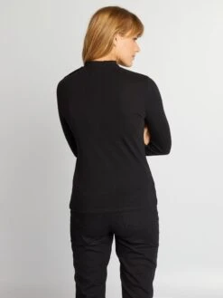 Camiseta De Manga Larga De Punto De Canalé - Negro 11 Camiseta De Manga Larga De Punto De Canalé - Negro -Zalaris Tienda camiseta de manga larga de punto de canale negro ann07 2 frb5