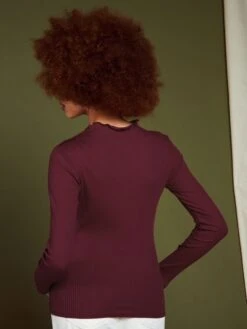 Camiseta De Manga Larga De Punto De Canalé - RUIBARBO -Zalaris Tienda camiseta de manga larga de punto de canale ruibarbo ann07 3 frb4