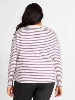 Camiseta De Manga Larga 'rayas' - Blanca -Zalaris Tienda camiseta de manga larga rayas blanca anw96 2 frb3