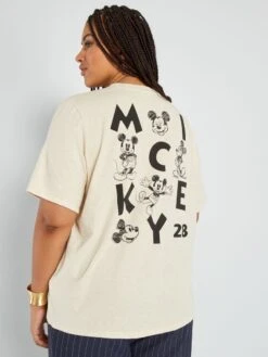 Camiseta De 'Mickey Mousse' De Manga Corta - BEIGE -Zalaris Tienda camiseta de mickey mousse de manga corta beige aid44 1 frb3