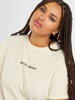 Camiseta De 'Mickey Mousse' De Manga Corta - BEIGE -Zalaris Tienda camiseta de mickey mousse de manga corta beige aid44 1 frb5