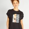 Camiseta De Punto 'Barbie' - Negro -Zalaris Tienda camiseta de punto barbie negro ael88 3 frb1