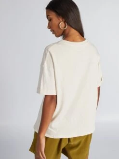 Camiseta De Punto Con Bordado - BEIGE -Zalaris Tienda camiseta de punto con bordado beige avz54 3 frb4