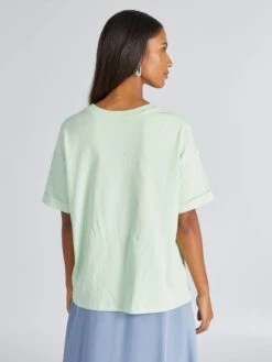 Camiseta De Punto Con Bordado - VERDE -Zalaris Tienda camiseta de punto con bordado verde avz54 2 frb3