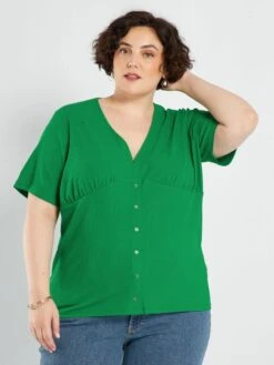 Camiseta De Punto Con Relieve - Verde