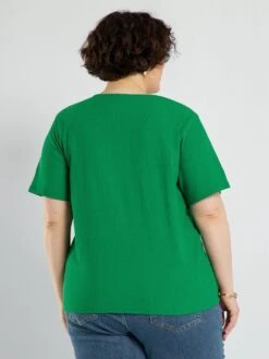 Camiseta De Punto Con Relieve - Verde -Zalaris Tienda camiseta de punto con relieve verde asu17 2 frb3