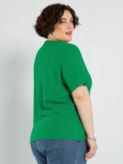 Camiseta De Punto Con Relieve - Verde -Zalaris Tienda camiseta de punto con relieve verde asu17 2 frb4