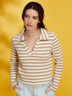 Camiseta De Punto Croché - BEIGE 11 Camiseta De Punto Croché - BEIGE -Zalaris Tienda camiseta de punto croche beige aev11 1 frb5