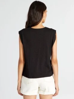 Camiseta De Punto De Canalé Con Calados - Negro -Zalaris Tienda camiseta de punto de canale con calados negro asa79 3 frb4